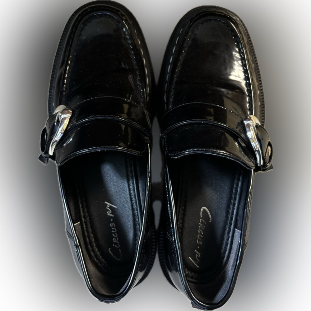 Black Everly Loafers with Silver Buckle by Circus NY